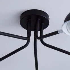 Elements Borr Black 5 Light Semi Flush Ceiling Light -Household Items Store 1000157756 alt03