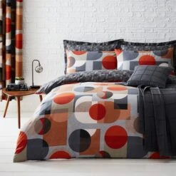 Elements Oscar Reversible Orange Duvet Cover And Pillowcase Set -Household Items Store 30563410