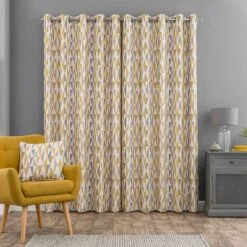 Elements Triangles Eyelet Curtains -Household Items Store 30668090 alt04