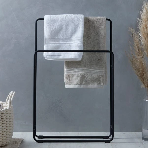 Elements Matt Black Free Standing Towel Rail 1 Elements Matt Black Free Standing Towel Rail