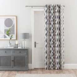 Elements Triangles Thermal Eyelet Door Curtain -Household Items Store 30780899