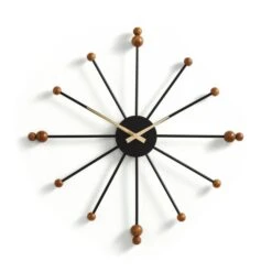 Elements Sputnik Wood Effect Wall Clock 5 Elements Sputnik Wood Effect Wall Clock -Household Items Store 30827913 alt02