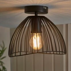 Elements Jaula Outdoor Flush Porch Ceiling Light -Household Items Store 30831992 alt06