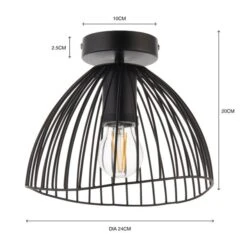 Elements Jaula Outdoor Flush Porch Ceiling Light -Household Items Store 30831992 alt07