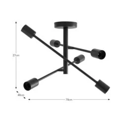 Elements Koppla 6 Light Semi Flush Ceiling Light -Household Items Store 30832002 alt07