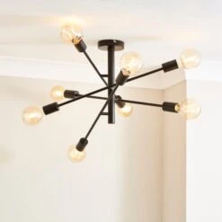 Elements Koppla 8 Light Semi Flush Ceiling Light