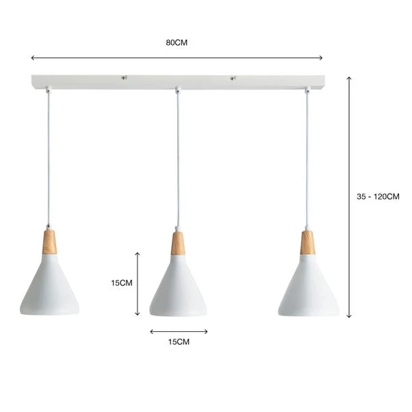 Elements Wolston 3 Light Diner Ceiling Light 6 Elements Wolston 3 Light Diner Ceiling Light - Image 6