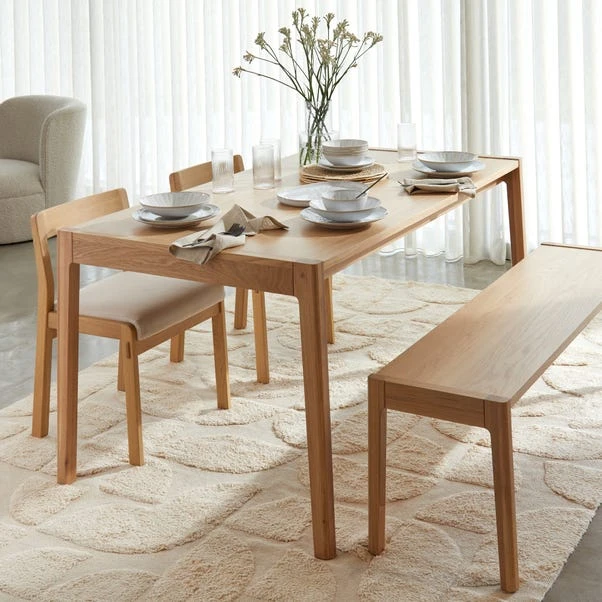 Elements Holmes 6 Seater Rectangular Dining Table, Modern Oak 3 Elements Holmes 6 Seater Rectangular Dining Table, Modern Oak - Image 3