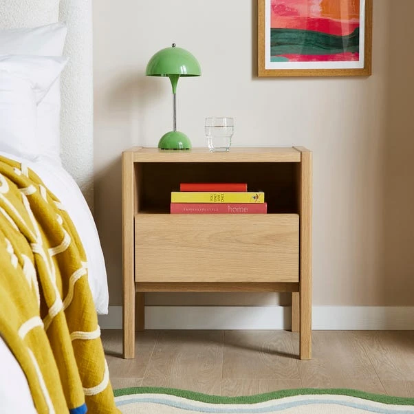Elements Holmes Compact Bedside Table, Oak 1 Elements Holmes Compact Bedside Table, Oak