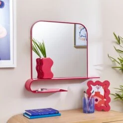 Elements Squoval Wall Mirror With Curling Shelf