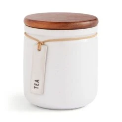 Elements Cream Speckled Hang Tag Kitchen Canister -Household Items Store 30893964 alt02