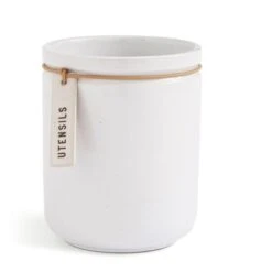 Elements Cream Speckled Hang Tag Utensil Pot -Household Items Store 30893998 alt02