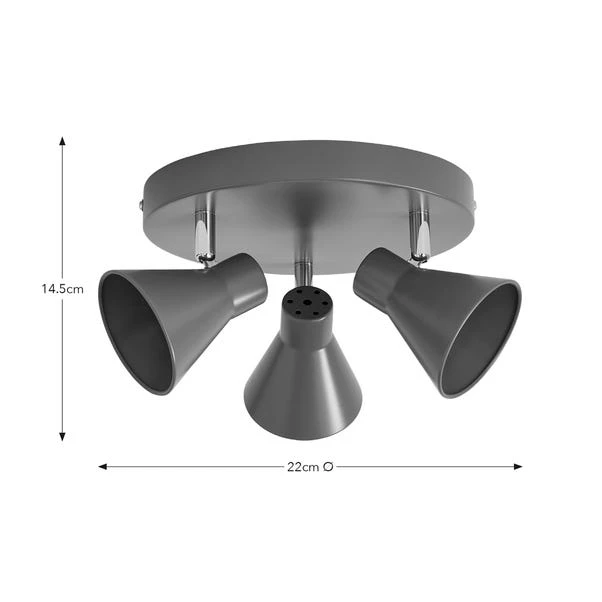 Elements Briggs 3 Light Adjustable Semi Flush Spotlight 6 Elements Briggs 3 Light Adjustable Semi Flush Spotlight - Image 6