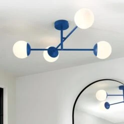 Elements Tela 4 Light Semi Flush Bathroom Ceiling Light -Household Items Store 30894932