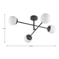 Elements Tela 4 Light Semi Flush Bathroom Ceiling Light -Household Items Store 30894932 alt08