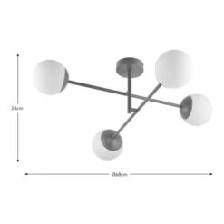 Elements Tela 4 Light Semi Flush Bathroom Ceiling Light -Household Items Store 30894934 alt08