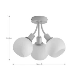 Elements Bailey 3 Light Semi Flush Ceiling Light -Household Items Store 30898688 alt08
