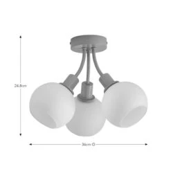 Elements Bailey 3 Light Semi Flush Ceiling Light -Household Items Store 30898689 alt08