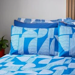 Elements Ezra Blue Cotton Duvet Cover And Pillowcase Set -Household Items Store 30902413 alt01