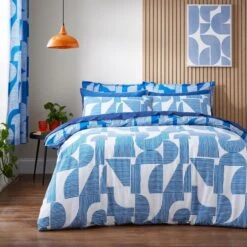 Elements Ezra Blue Cotton Duvet Cover And Pillowcase Set -Household Items Store 30902413 alt02