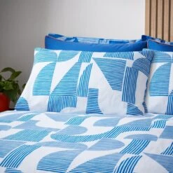 Elements Ezra Blue Cotton Duvet Cover And Pillowcase Set -Household Items Store 30902414 alt03