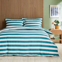 Elements Bold Stripe Cotton Duvet Cover And Pillowcase Set 32 Elements Bold Stripe Cotton Duvet Cover And Pillowcase Set -Household Items Store 30902545