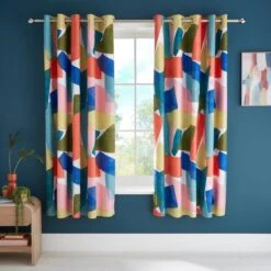Elements Abstract Blocks Blackout Eyelet Curtains -Household Items Store 30903797 alt05