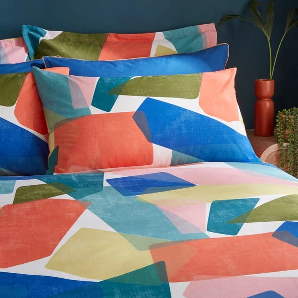 Elements Abstract Blocks Multicoloured Cotton Duvet Cover And Pillowcase Set 10 Elements Abstract Blocks Multicoloured Cotton Duvet Cover And Pillowcase Set - Image 10