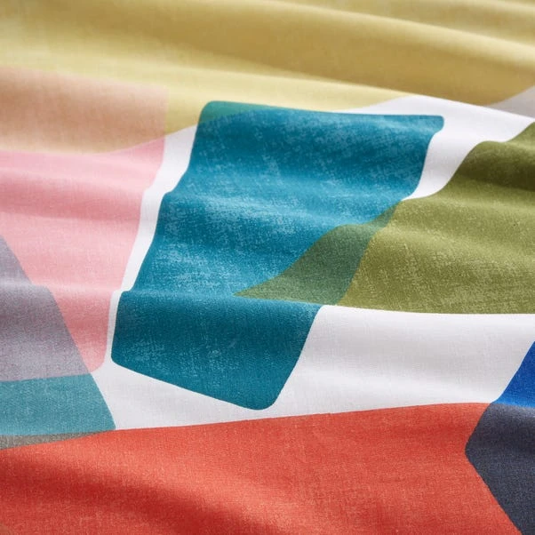 Elements Abstract Blocks Multicoloured Cotton Duvet Cover And Pillowcase Set 7 Elements Abstract Blocks Multicoloured Cotton Duvet Cover And Pillowcase Set - Image 7